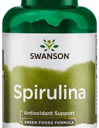 Flacon de spiruline Swanson pour antioxydants et bien-être.