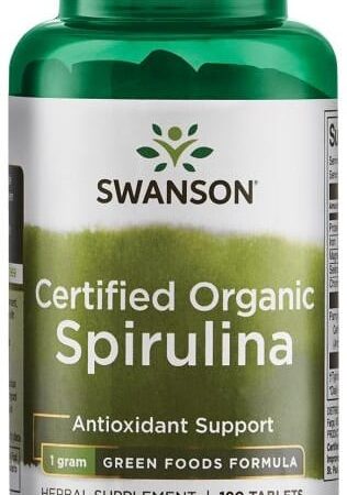 Pot de spiruline bio Swanson, complément alimentaire.