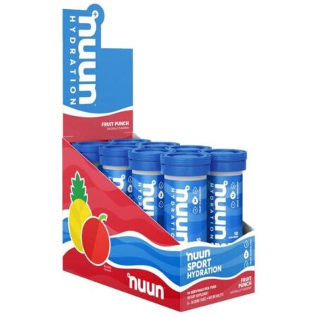 Comprimés d'hydratation sportive Nuun, saveur fruitée.