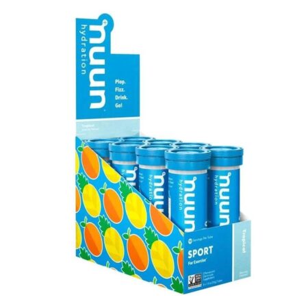 Comprimés d'hydratation sportive Nuun, saveur tropicale.