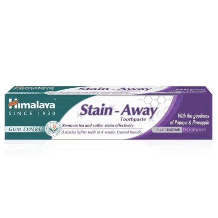 Dentifrice Himalaya Stain-Away élimine taches thé café.