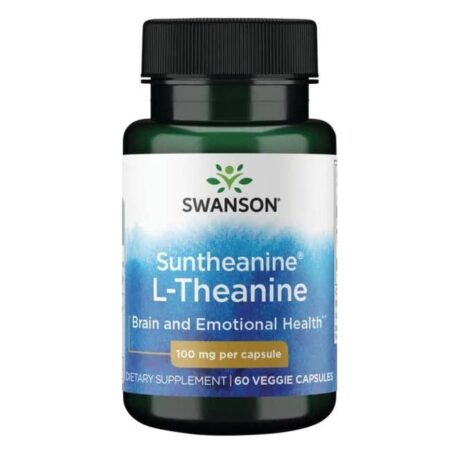 Pot de complément L-Théanine Suntheanine pour santé mentale.