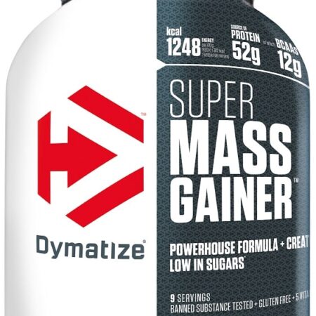 Pot de complément alimentaire Dymatize, prise de masse.