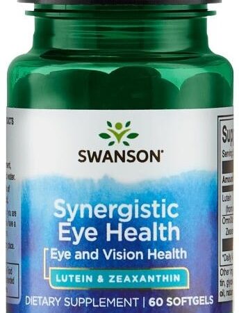 Flacon Swanson pour santé oculaire, lutein et zeaxanthin.