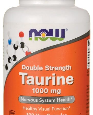 Flacon de taurine 1000 mg, complément alimentaire végétarien.