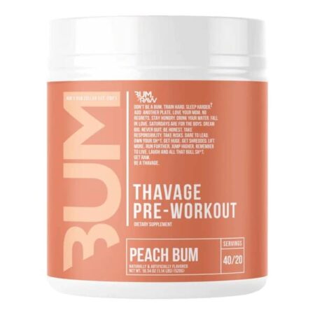 Thavage Pre-Workout, Peach Bum - 520 grams
