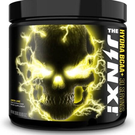 Pot de complément alimentaire sportif avec crâne électrifié.