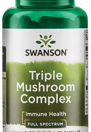 Flacon complément Triple Champignon Swanson, santé immunitaire.
