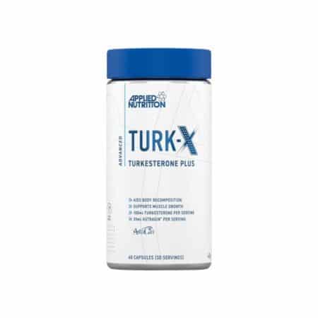 Pot de compléments Turk-X Nutrition appliquée.