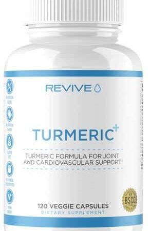 Bouteille de complément alimentaire au curcuma Revive.