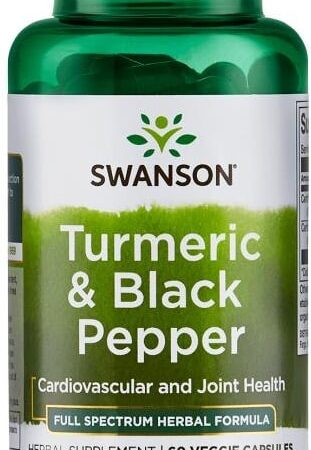 Flacon de complément curcuma et poivre noir.