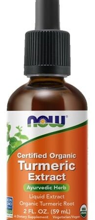 Flacon extrait de curcuma bio avec compte-gouttes.