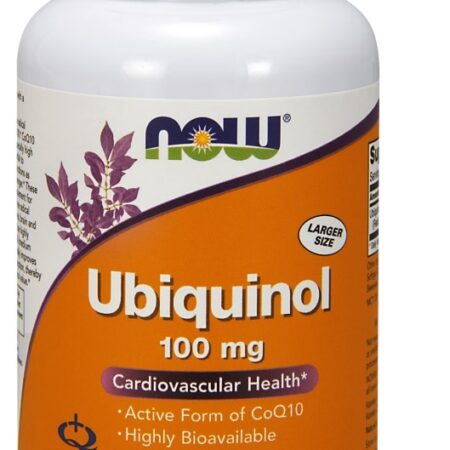 Flacon Ubiquinol 100 mg supplément santé cardiovasculaire.