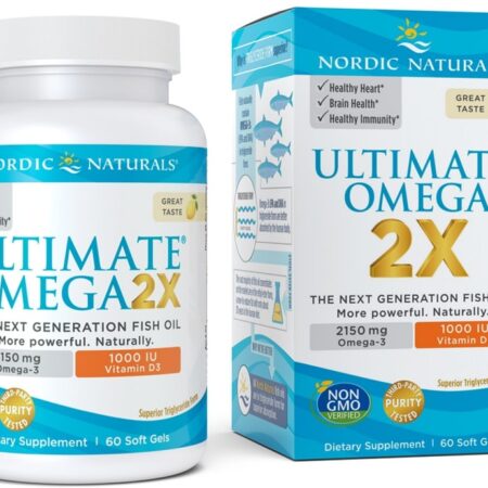 Supplément d'huile de poisson Omega-3 et vitamine D3.