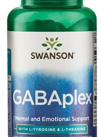 Pot de complément alimentaire GABAplex Swanson.