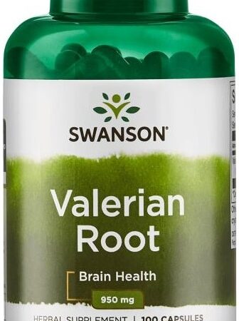 Bouteille de valériane Swanson pour la santé cérébrale.