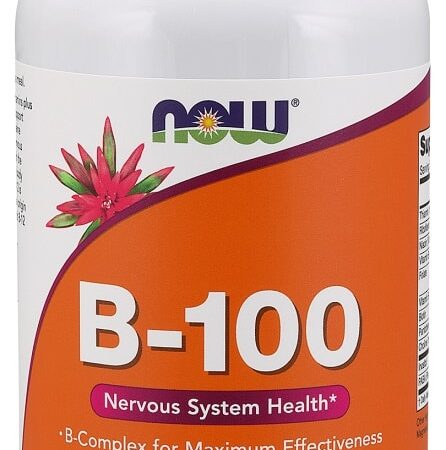 Pot de capsules végétales vitamine B-100.