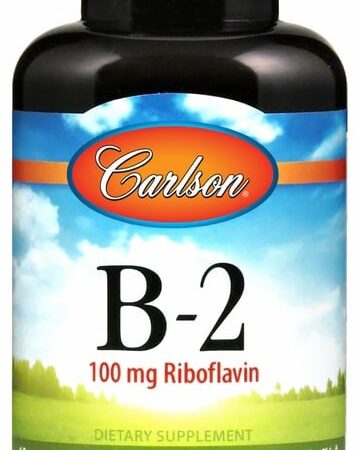 Flacon supplément riboflavine B-2 Carlson, 250 tablettes végétariennes.