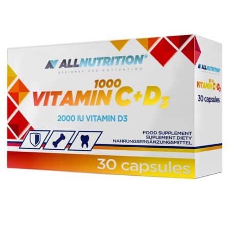 Boîte de vitamines C et D3, 30 capsules.