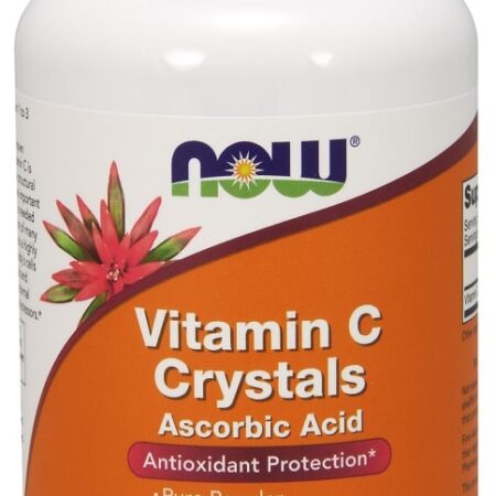 Bouteille de cristaux de vitamine C NOW.