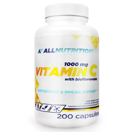 Flacon de vitamine C 1000 mg avec bioflavonoïdes.