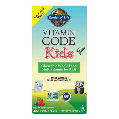 Multivitamines à croquer pour enfants, fruits et légumes.
