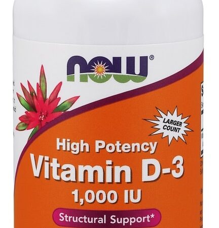 Flacon de vitamine D-3, complément alimentaire, 360 gélules.