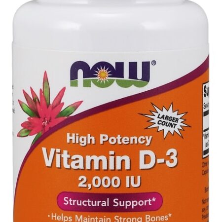 Flacon de vitamine D-3 haute puissance.