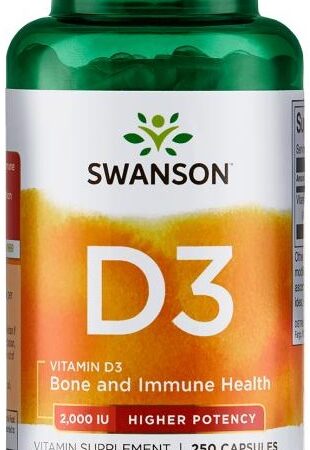 Flacon Swanson D3, complément vitaminique.