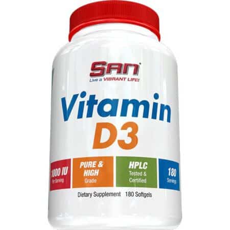 Complément alimentaire vitamine D3, 180 capsules.