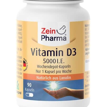 Pot de vitamine D3, complément alimentaire, 90 capsules.