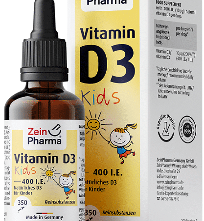 Flacon de vitamine D3 pour enfants, Zein Pharma.