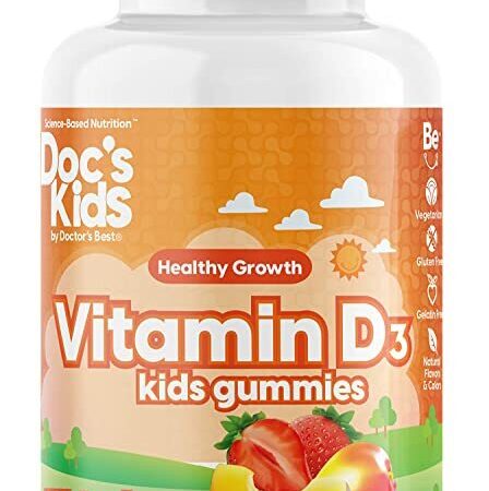 Gommes vitamine D3 pour enfants, complément alimentaire.