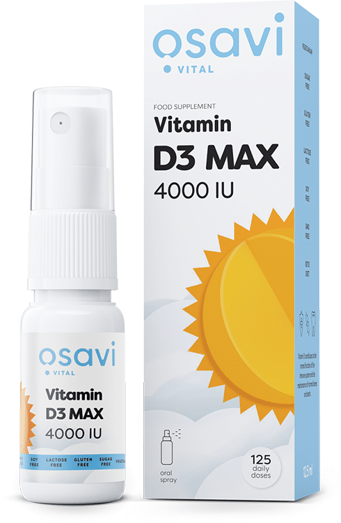 Supplément de vitamine D3 Max 4000 IU spray.