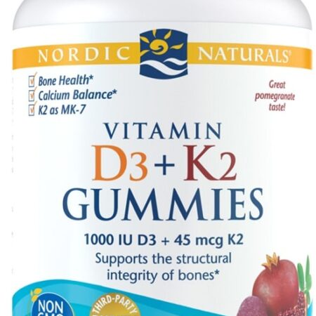 Complément alimentaire vitaminé D3+K2 en gommes.