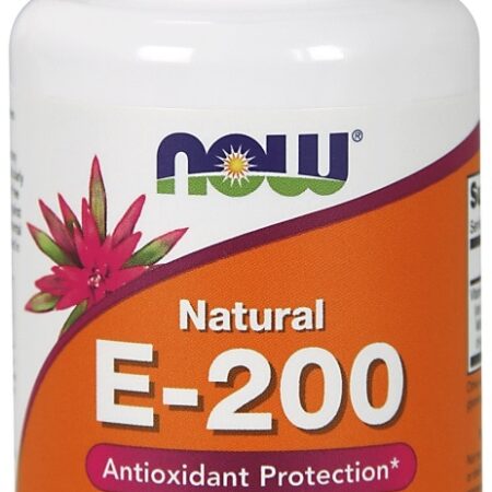 Flacon de vitamine E naturelle, complément alimentaire.