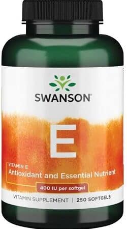 Flacon de vitamine E Swanson, complément alimentaire.