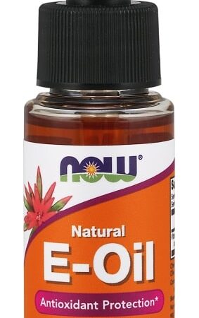 Flacon d'huile de vitamine E naturelle.