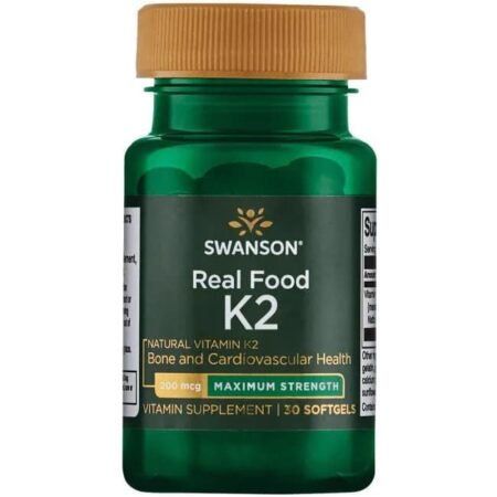 Flacon de vitamine K2 Swanson santé osseuse.