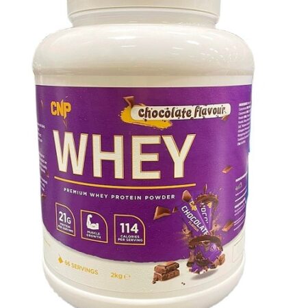 Pot de protéine whey chocolat, complément musculation.
