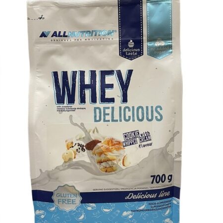 Protéine Whey Delicious sans gluten, saveur cookie.