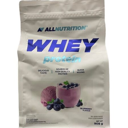 Sachet de protéine whey saveur myrtille.