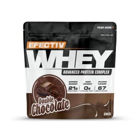 Paquet de whey protéine double chocolat 2kg.
