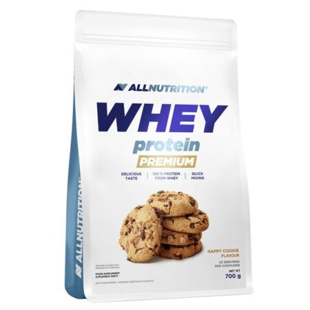 Protéine whey premium, saveur cookies, nutrition sportive.