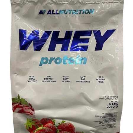 Sachet de protéine Whey saveur fraise.