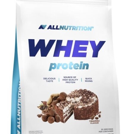 Paquet de protéine whey goût tiramisu.