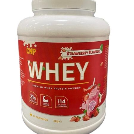 Pot de protéine whey fraise 2kg.