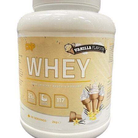 Pot de protéine Whey vanille 2kg.