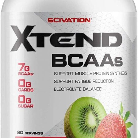 Pot de BCAA saveur fraise-kiwi.