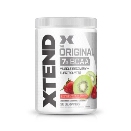 Pot de complément XTEND BCAA fraise-kiwi pour récupération musculaire.